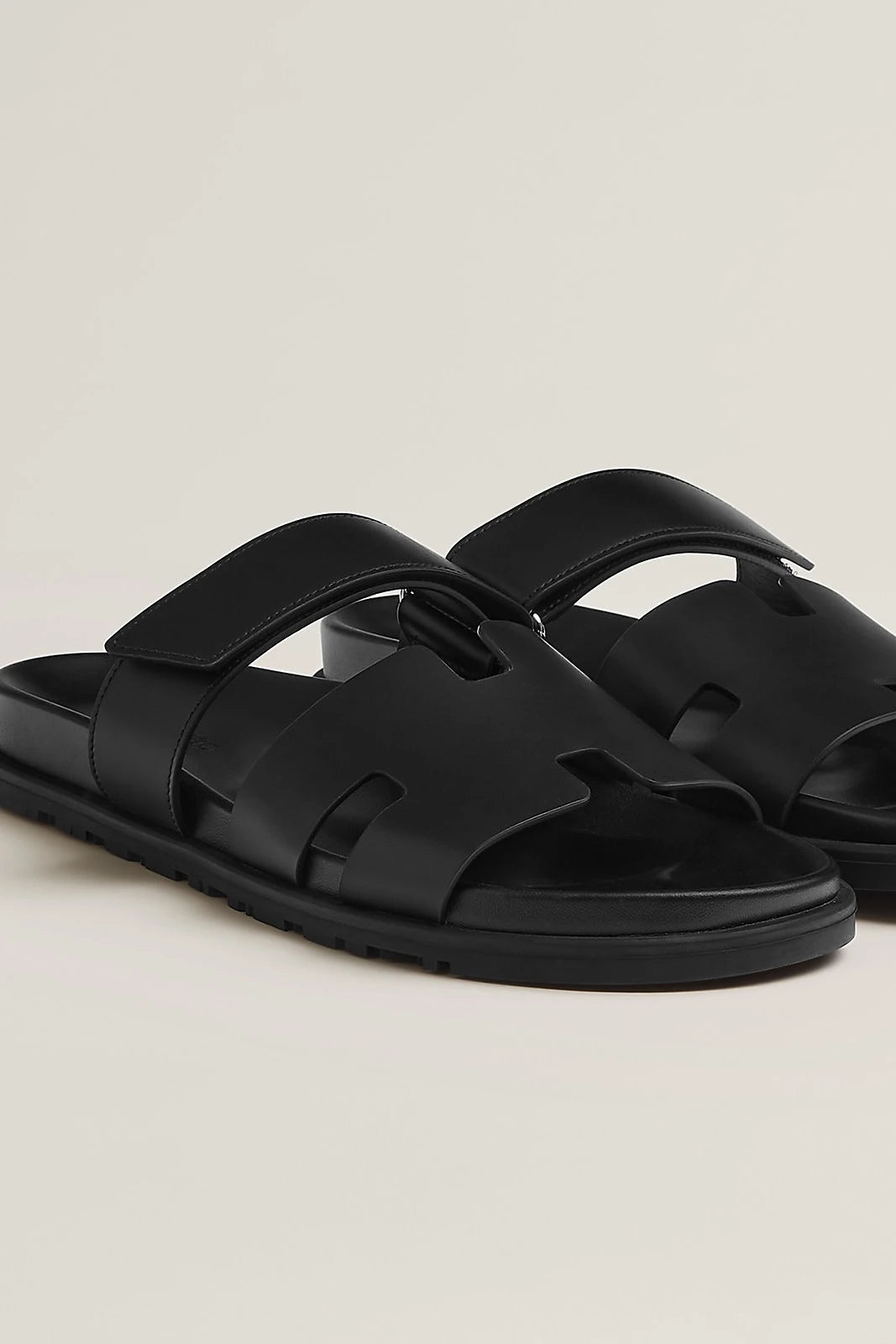 Hermès Chypre Sandal – Black Calfskin & Rubber Sole