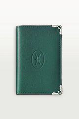 Must de Cartier Four-Credit Card Holder – Peacock Green Calfskin, Stainless Steel Finish (Limited Edition)