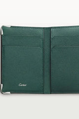 Must de Cartier Four-Credit Card Holder â€“ Peacock Green Calfskin, Stainless Steel Finish (Limited Edition)