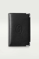 Must de Cartier Four-Credit Card Holder â€“ Black Calfskin, Stainless Steel Finish