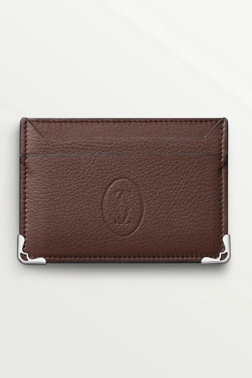 Must De Cartier Chocolate calfskin double card holder