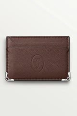 Must De Cartier Chocolate calfskin double card holder