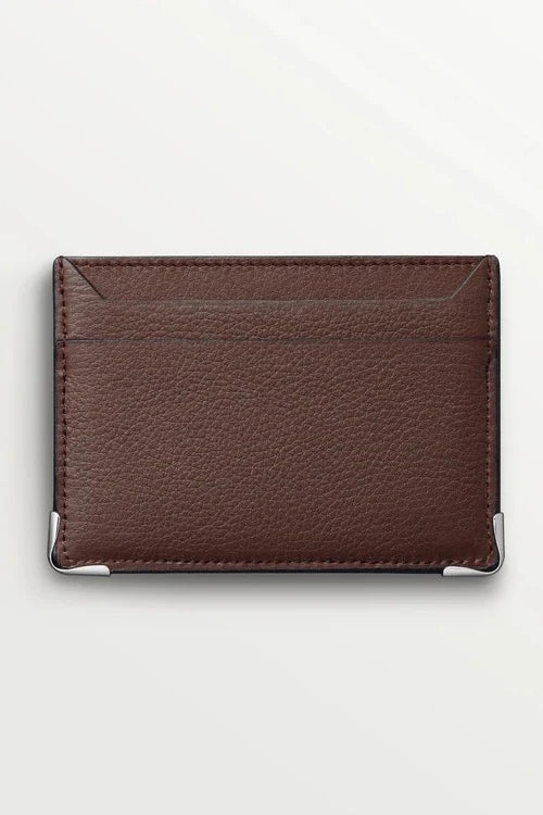 Must De Cartier Chocolate calfskin double card holder