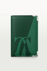 Must de Cartier Four-Credit Card Holder – XL Logo Smooth Green & Dark Green Calfskin,