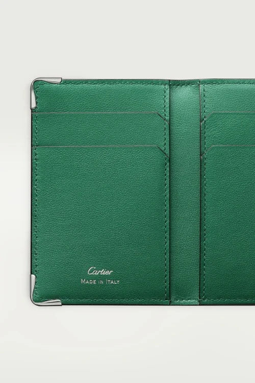 Must de Cartier Four-Credit Card Holder â€“ XL Logo Smooth Green & Dark Green Calfskin,