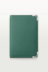 Must de Cartier Four-Credit Card Holder – Aventurine Calfskin, Stainless Steel Finish