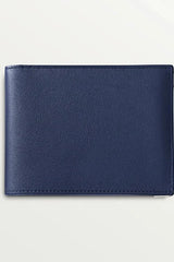 Must de Cartier Six-Credit Card Wallet â€“ Blue Calfskin, Stainless Steel Finish (Limited Edition)