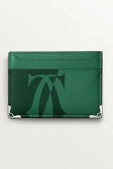 Must de Cartier Six-Credit Card Wallet â€“ Smooth Green Calfskin, Palladium Finish