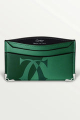 Must de Cartier Six-Credit Card Wallet – Smooth Green Calfskin, Palladium Finish