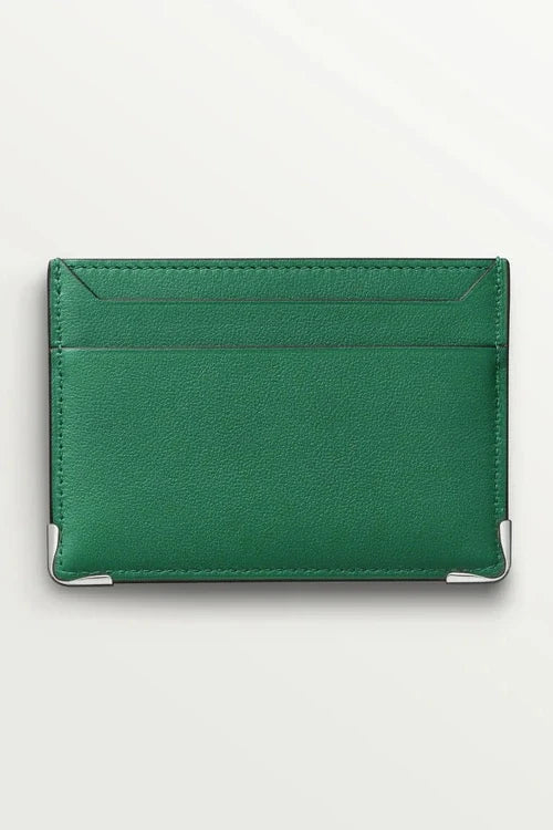 Must de Cartier Six-Credit Card Wallet â€“ Smooth Green Calfskin, Palladium Finish