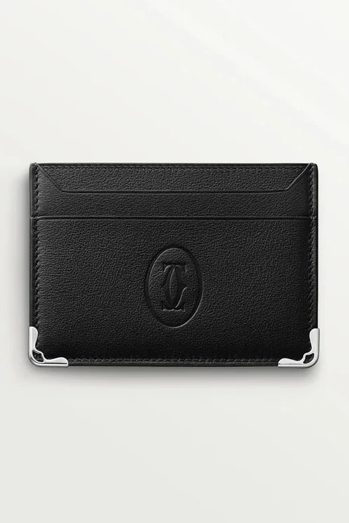 Must de Cartier Double Card Holder – Black Calfskin