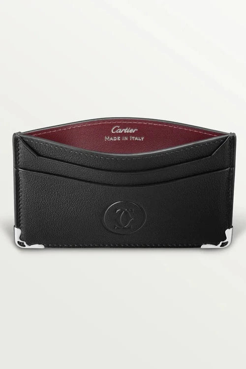 Must de Cartier Double Card Holder – Black Calfskin