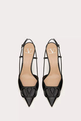 Valentino Garavani VLOGO Signature Patent Leather Slingback Pump