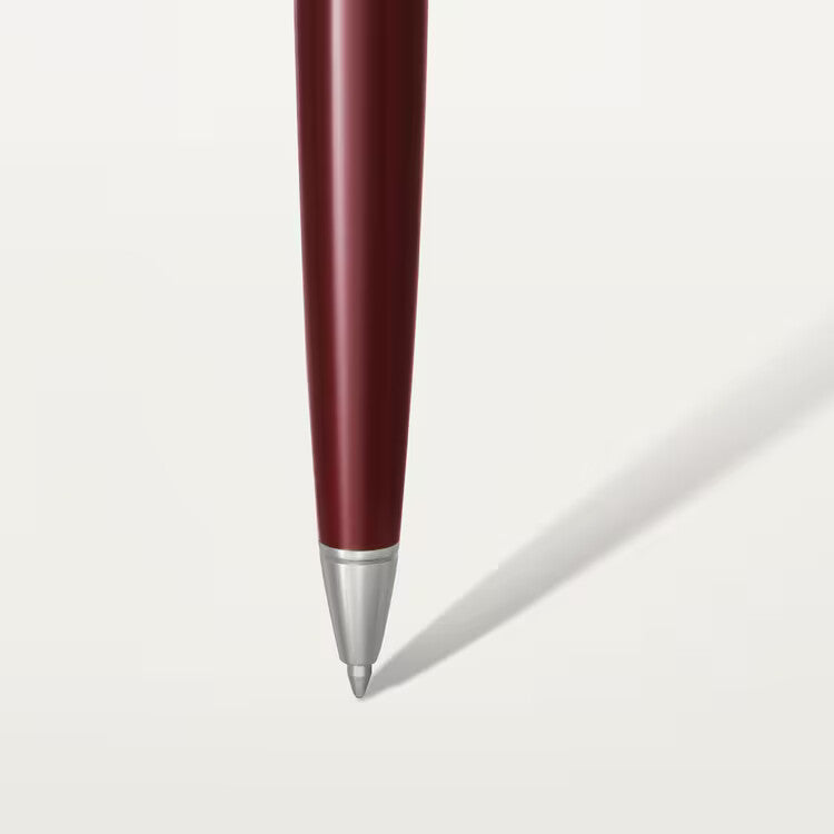 Cartier R de Ballpoint Pen â€“ Burgundy & Palladium Finish