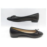 NEW PRADA LOGO AND BOW BALLERINA SHOES 36 BLACK LEATHER SHOES