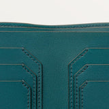 Must de Cartier Credit Card Wallet â€“ Smooth Green Calfskin, Geometric Print, Palladium Finish