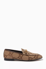 Gucci Maxi GG Jordaan Moccasins â€“ Beige Supreme Canvas