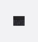 Dior Card Holder – Black Dior Oblique Jacquard & Grained Calfskin