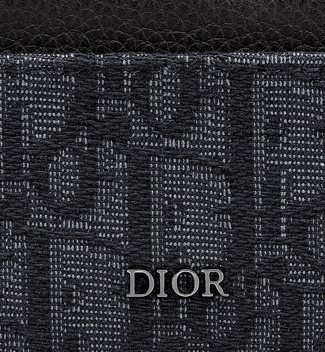 Dior Card Holder – Black Dior Oblique Jacquard & Grained Calfskin