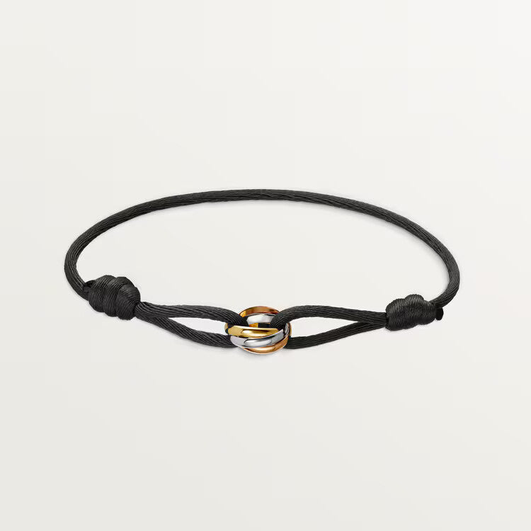 Cartier Trinity Bracelet – 18K White, Rose & Yellow Gold on Cord