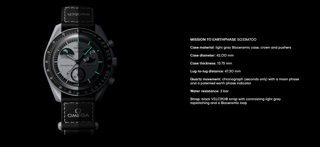 OMEGA X Swatch MoonSwatch - MISSION TO EARTHPHASE – Hoods OMEGA X Swatch MoonSwatch - MISSION TO EARTHPHASE – Hoods