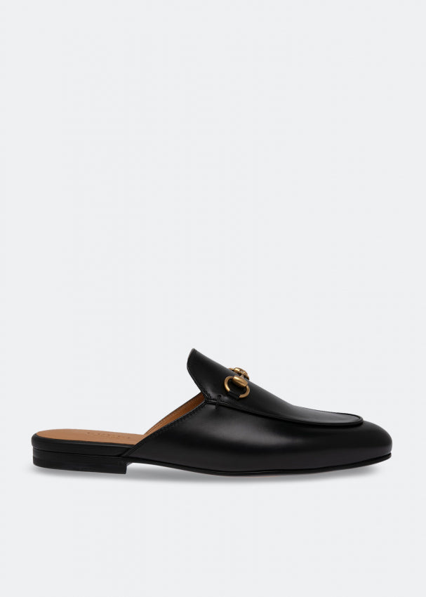 Gucci Princetown Leather Slipper – Black, Gold-Tone Horsebit