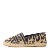 CHRISTIAN DIOR Cotton Embroidered Leopard Print Granville Espadrille 35