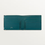 Must de Cartier Credit Card Wallet â€“ Smooth Green Calfskin, Geometric Print, Palladium Finish