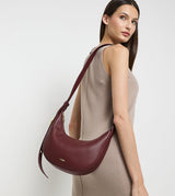 DKNY BLEEKER Logo Detail Shoulder Bag - Burgundy