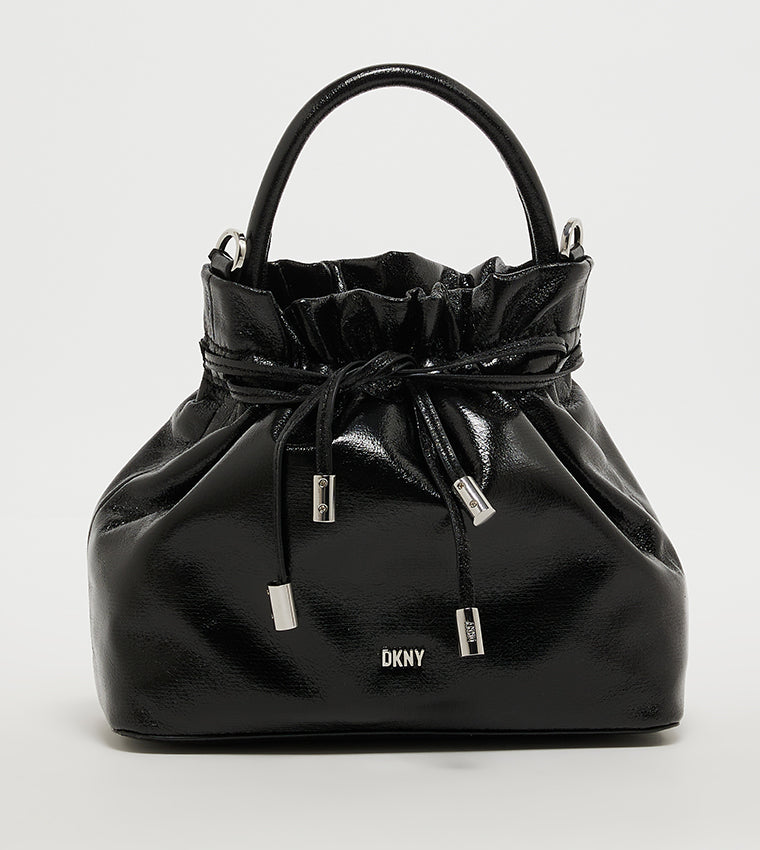 DKNY FEVEN Logo Detail Top Handle Bag - Black