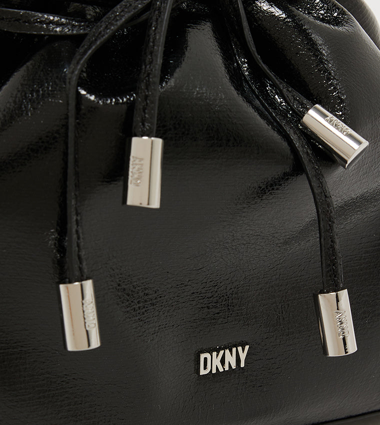 DKNY FEVEN Logo Detail Top Handle Bag - Black