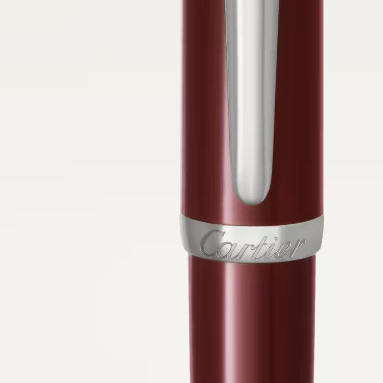 Cartier R de Ballpoint Pen – Burgundy & Palladium Finish