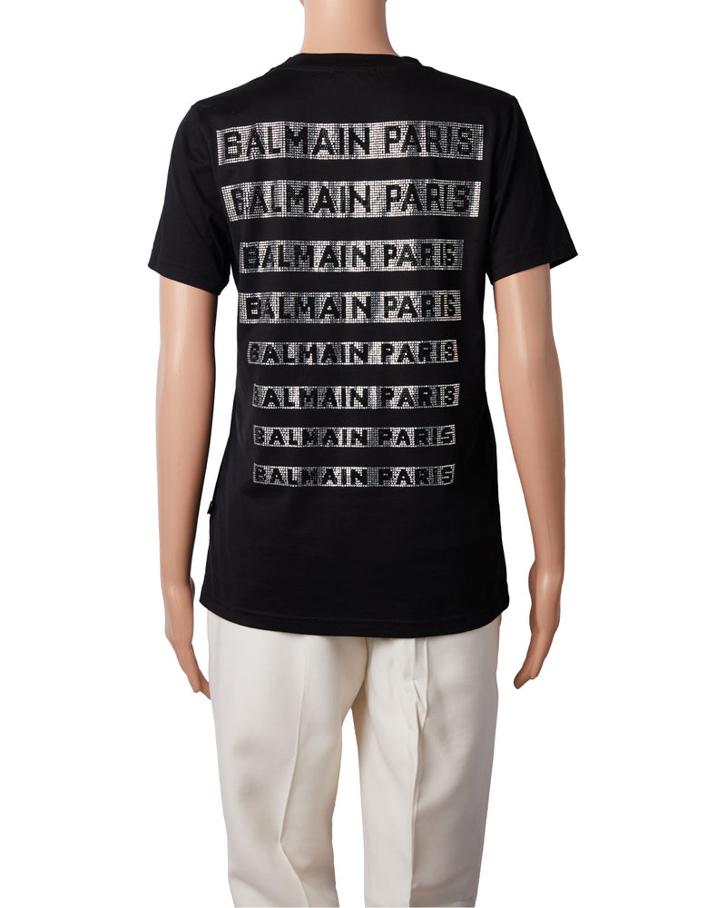 Balmain Paris Logo Print T-Shirt Black