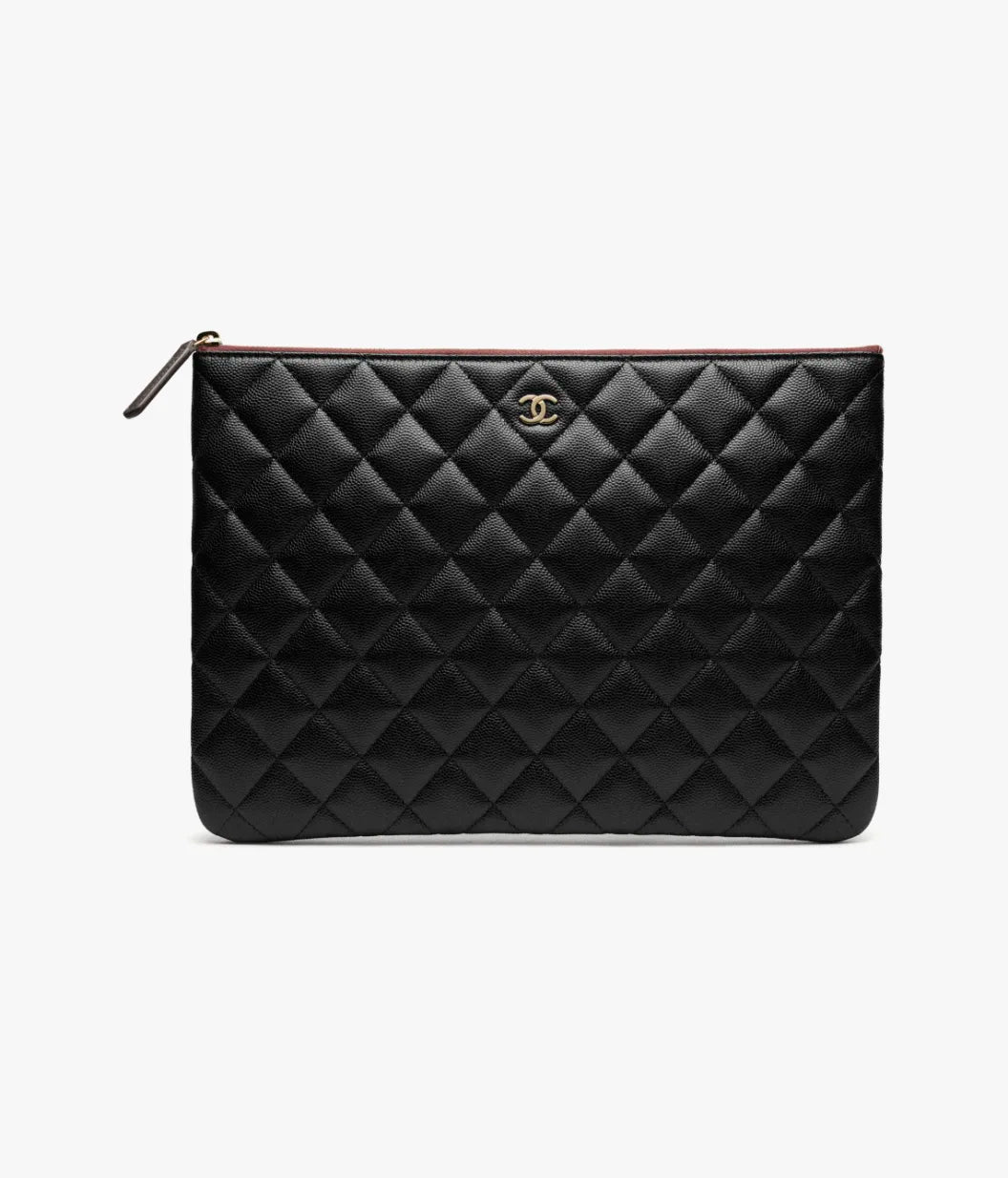 Chanel Classic Zipped Pouch – Black Grained Shiny Calfskin