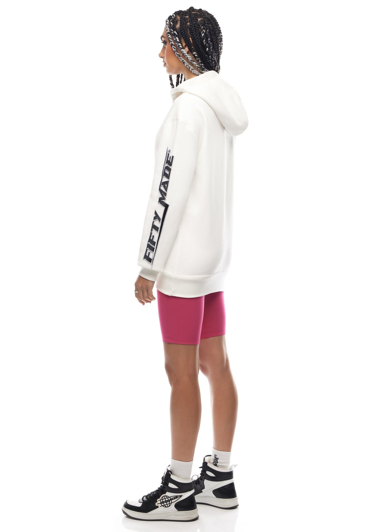 Embroidered Logo Zip Hoodie Off-white