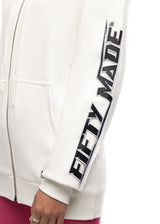 Embroidered Logo Zip Hoodie Off-white