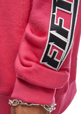 Embroidered Logo Zip Hoodie Fuchsia