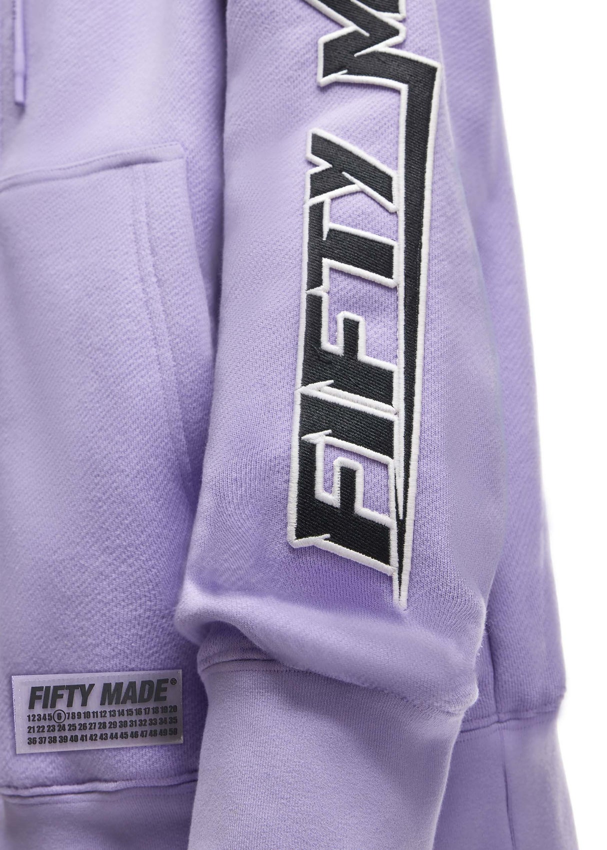 Embroidered Logo Zip Hoodie Lilac