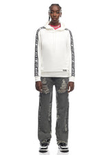 Oversized Band Cotton Hoodie Off-white