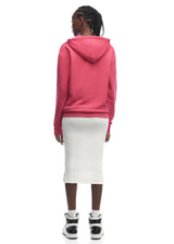 Oversized Band Cotton Hoodie Fuchsia