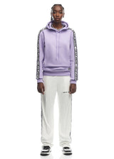 Oversized Band Cotton Hoodie Lilac