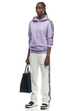 Oversized Band Cotton Hoodie Lilac