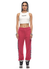 Embroidered Logo Joggers Fuchsia