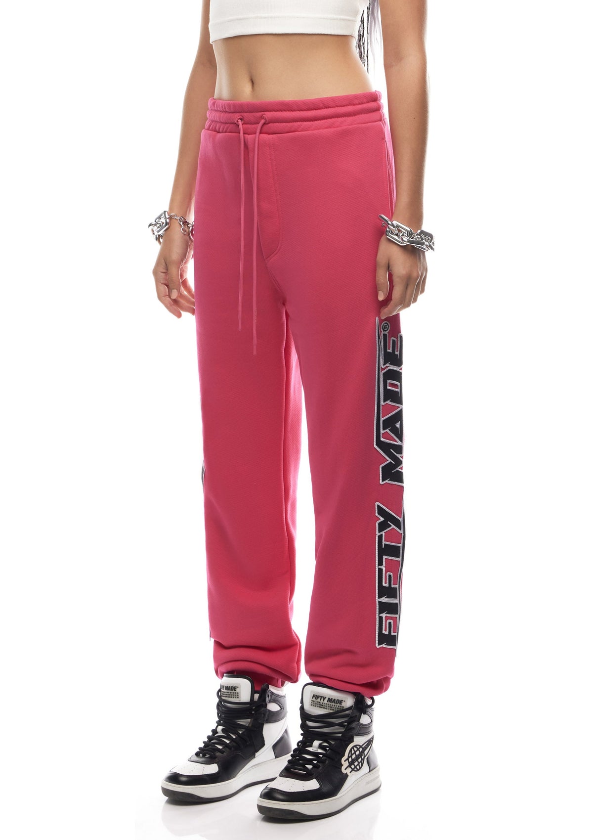 Embroidered Logo Joggers Fuchsia