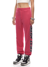 Embroidered Logo Joggers Fuchsia