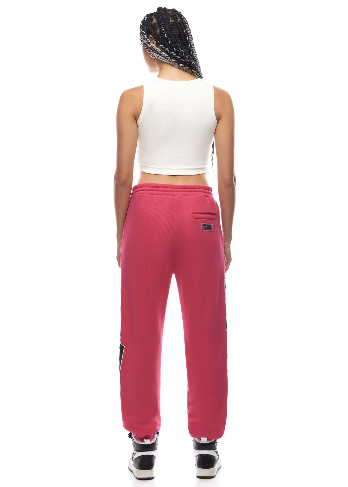 Embroidered Logo Joggers Fuchsia