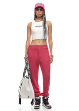 Embroidered Logo Joggers Fuchsia