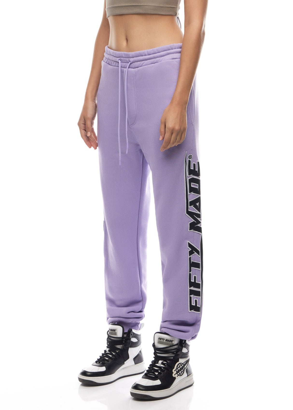 Embroidered Logo Joggers Lilac