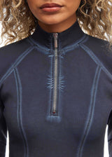 Vintage Half-Zip Running Top Navy Blue