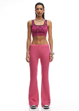 Flared Rib Pants Fuchsia